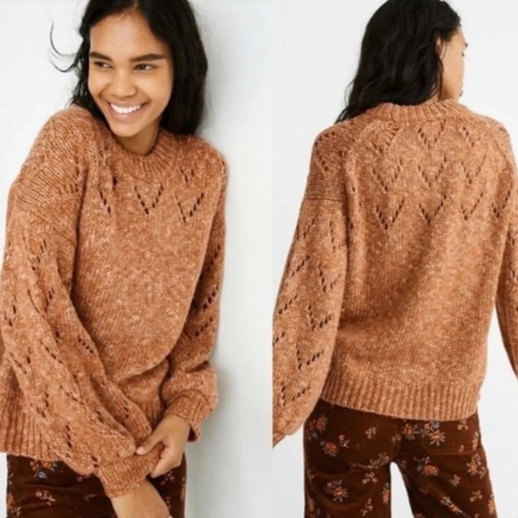 Madewell Sweaters - Madewell Pointelle Bubble Sleeve Sweater Small
